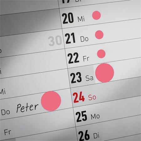 Etikett, 18 mm, kör, AVERY ZWECKFORM, neon piros, 96 etikett/csomag